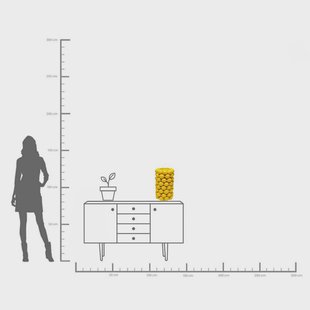 KARE Vaas Citroensap, hoogte 43 cm, Ø 26 cm, porselein, geel