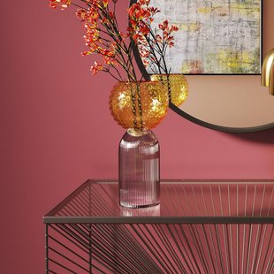 KARE Marvelous Duo vaas, hoogte 31cm, glas, geel, paars