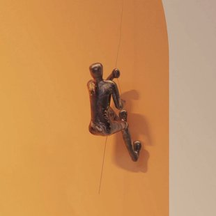 KARE wandobject Climber Rope, polyresin, hoogte 51 cm, bruin