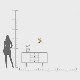 KARE Kolibrie Spiegel wandobject, polyresin, glas, goud