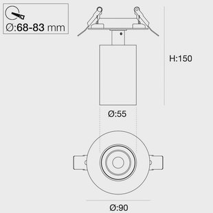 The Light Group SLC LED inbouwspot Art, 1-lamp, wit, 3.000 K, aluminium