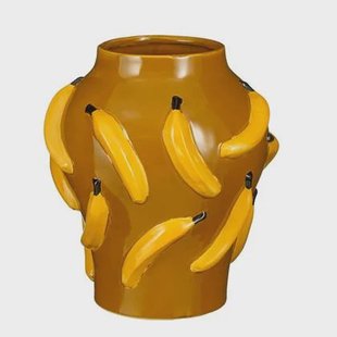 Mica Decorations Vaas Moza - 26.5x26.5x30 cm - Keramiek - Geel Mica Decorations Vaas Moza - 26.5x26.5x30 cm - Keramiek - Geel