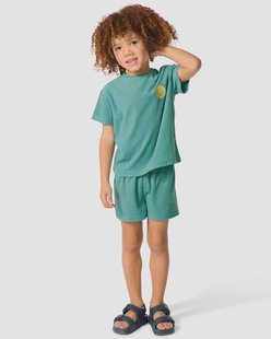 HEMA Kinder shortama badstof groen (groen)