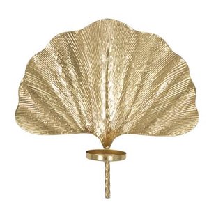 Mauro Ferretti Leaf Wandkandelaar in bladgoud metaal Mauro Ferretti Leaf Wandkandelaar in bladgoud metaal
