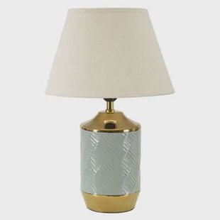 Mauro Ferretti Cape town Tafellamp in lichtblauw en goudkeramiek