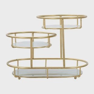 Mauro Ferretti 3 Levels Goudmetalen opbergruimte met 3 planken