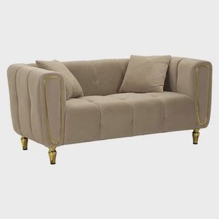 Mauro Ferretti Alma Sofa 2 plaatsen in metaal en fluwelen tortora