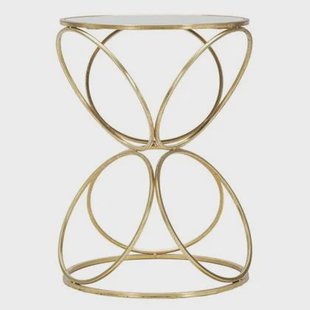 Mauro Ferretti Circly Ronde tafel in goud metaal met spiegelblad Mauro Ferretti Circly Ronde tafel in goud metaal met spiegelblad
