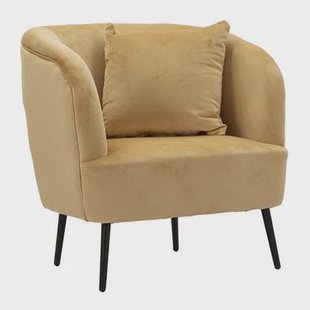 Mauro Ferretti Browy Fauteuil in zwart metaal en fluweel met kussen