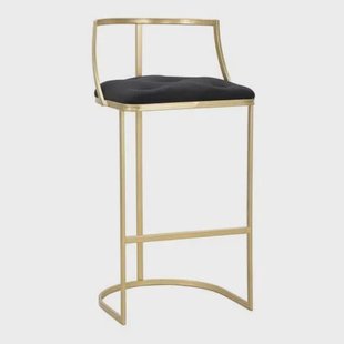 Mauro Ferretti Istanbul Barkruk in metaal en stof goud en zwart