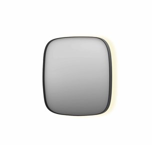 Spiegel INK SP30 100x4x100 cm incl. Indirect LED-Verlichting Rondom en Spiegelverwarming Geborsteld Metal Black