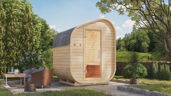 Karibu | Barrelsauna Asymmetrisch 1