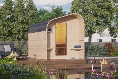 Karibu | Barrelsauna 2 Asymmetrisch