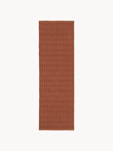 Handgeweven outdoor loper Rune met geometrisch patroon