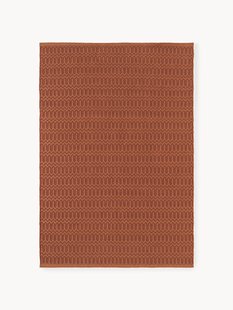 Handgeweven outdoor vloerkleed Rune met geometrisch patroon