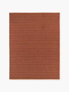 Handgeweven outdoor vloerkleed Rune met geometrisch patroon