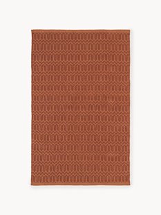 Handgeweven outdoor vloerkleed Rune met geometrisch patroon