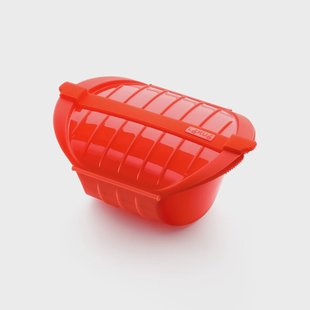 Lékué Lékué magnetron diepe stoomkoker 3-4 porties Rood