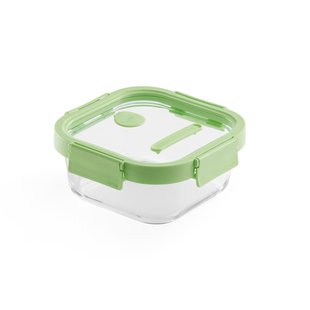 Lékué Lékué vierkante glazen lunchbox 0,8 L Groen
