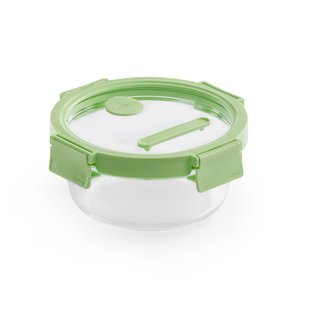 Lékué Lékué ronde glazen lunchbox 0,65 L Groen