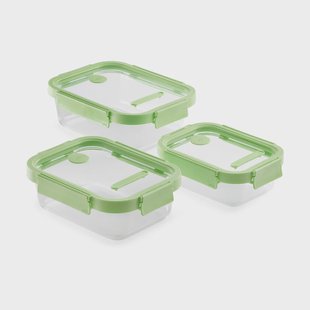 Lékué Lékué rechthoekige lunchbox 3-delig Groen