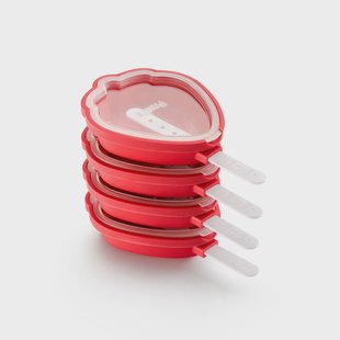 Lékué Lékué ijsjesvormpjes aardbei 4-pack Rood