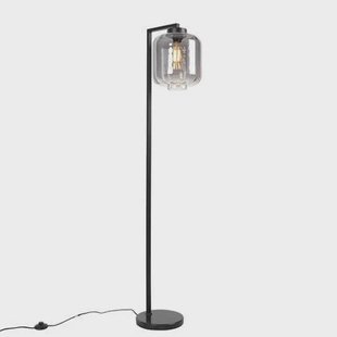 QAZQA Smart vloerlamp zwart met smoke glas incl. Wifi ST64 - Qara