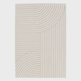sweeek - Tapijt voor binnen en buiten, beige boogpatroon, 100%