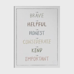 Kunskapstavlan® I am poster 30x40 cm Dusty pastel