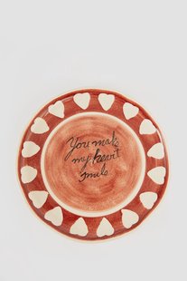 Roze dinerbord met hartjes