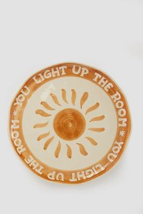 Beige dinerbord met zon