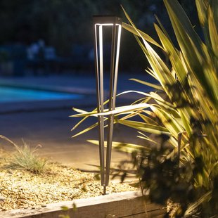 Les Jardins LED-zonnezaklamp Tinka, grijs, 90 cm, grondspies