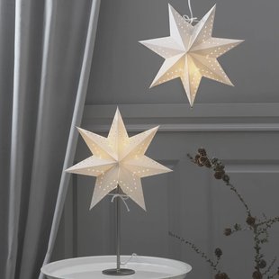 STAR TRADING Bobo tafellamp, wit, papieren ster, hoogte 51 cm, E14