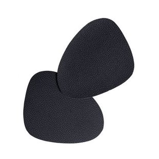 Cookinglife Onderzetters - Vegan leer - Zwart - Organic - 13 x 11 cm - 6 stuks