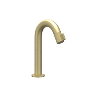 Fonteinkraan IVY Tribe Opbouw Gebogen Model S Met Schuimstraalmond Geborsteld Mat Goud PVD