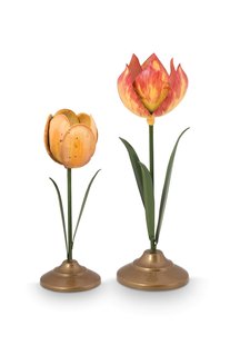 Pip Studio Set/2 Tulp Kandelaars Metaal Geel