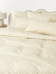 Gewassen katoenen dekbedovertrek Nolana met fijn bloemenpatroon