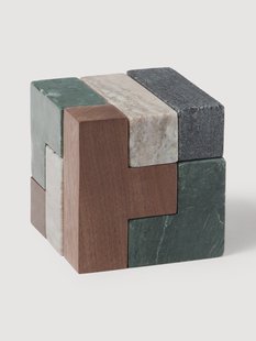 Decoratief object Mauricio van marmer en walnoothout