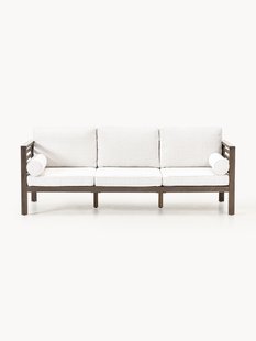 Boucl&eacute; tuin loungebank Bo (3-zits) van acaciahout