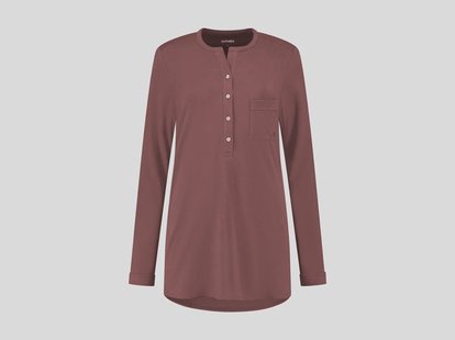 Yumeko Pyjamashirt dames jersey evening rose M 100% regeneratief biologisch katoen, jersey katoen (gebreid)