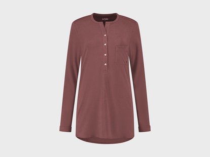 Yumeko Pyjamashirt dames jersey evening rose L 100% regeneratief biologisch katoen, jersey katoen (gebreid)