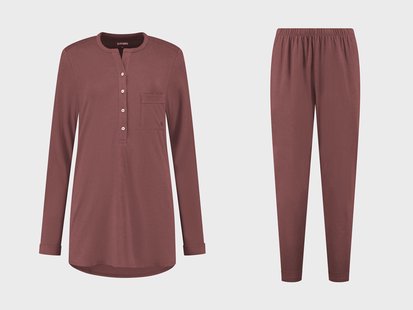 Yumeko Pyjamaset dames jersey evening rose 100% regeneratief biologisch katoen, jersey katoen (gebreid)