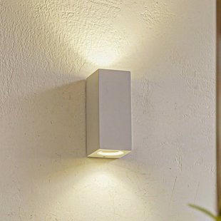 Lucande buitenwandlamp Xava, up/down, wit, 2-lamps, GU10