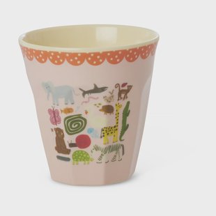 RICE Rice melaminebeker medium Wildlife pink RICE Rice melaminebeker medium Wildlife pink