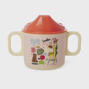 RICE Rice wildlife kinderbeker met twee handvatten 25 cl Pink