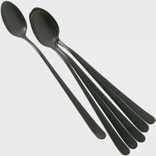 Amefa Austin 1410 sorbetlepels/ Latte Macchiato lepels mat zwart 6 stuks