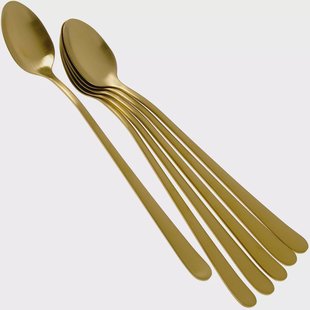 Amefa Austin 1410 sorbetlepels/ Latte Macchiato lepels mat goud 6 stuks