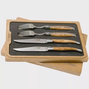 Laguiole en Aubrac CCF99OLIHL 4-delige bestekset olijfhout