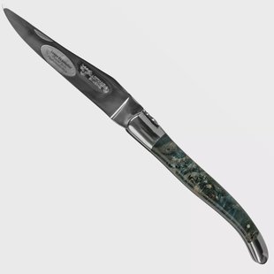 Laguiole en Aubrac Blue Poplar Burl L0212LBPIFSJ1 populierenhout, gepolijst, laguiole zakmes, 12 cm