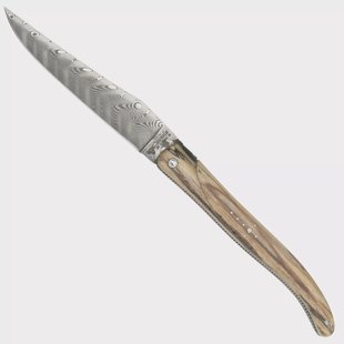 Laguiole en Aubrac Le Perlé 12 cm L0512WA6J3DB Balbach Damast Full Handle beukenhout